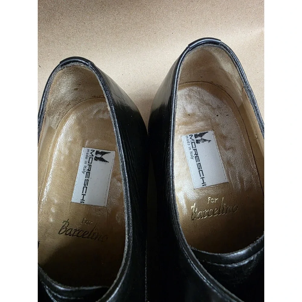 Moreschi ITALY (Sz 9) Lace Up Black Leather Oxfords Dress Shoes Mens